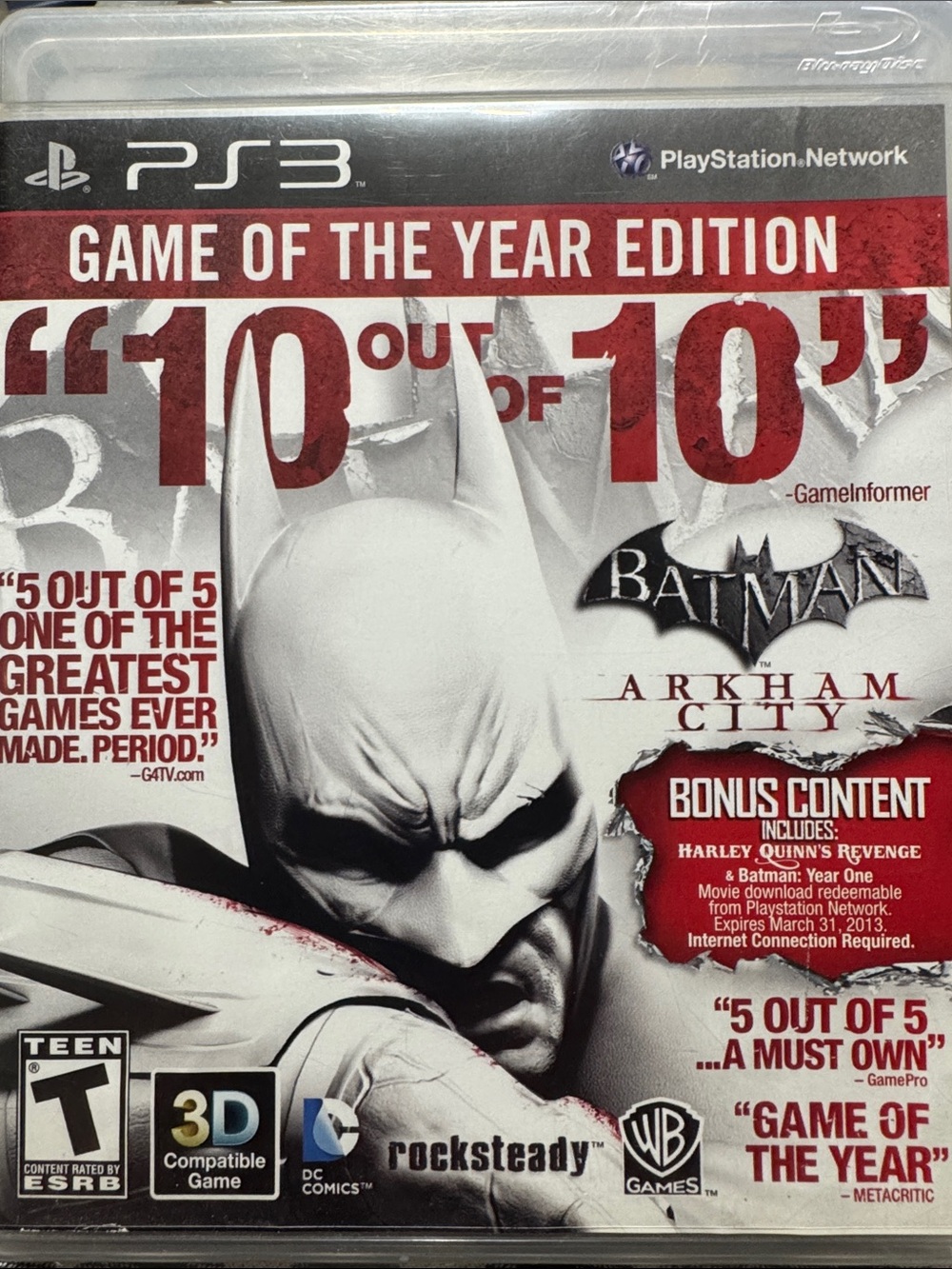 Warner Bros. Batman: Arkham City - Game of the Year Edition (White & Red)